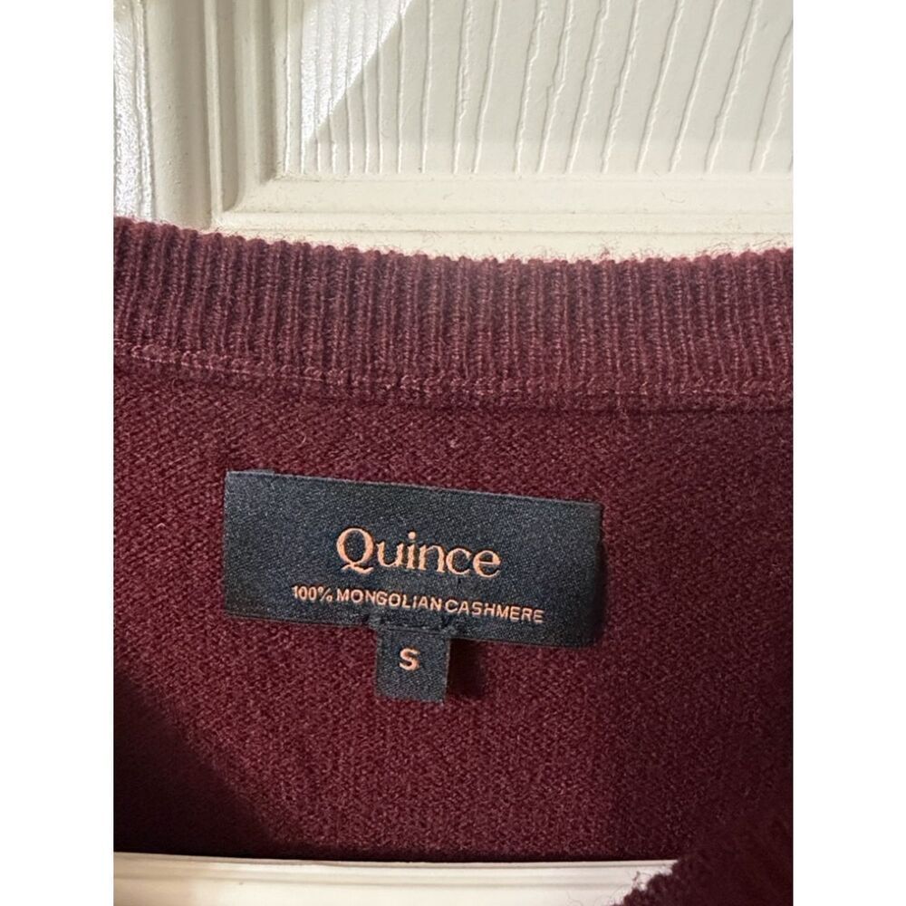 Quince Burgundy Men’s Crew Neck 100% Magnolia Cashmere Sweater(Size Small) - Picture 5 of 5